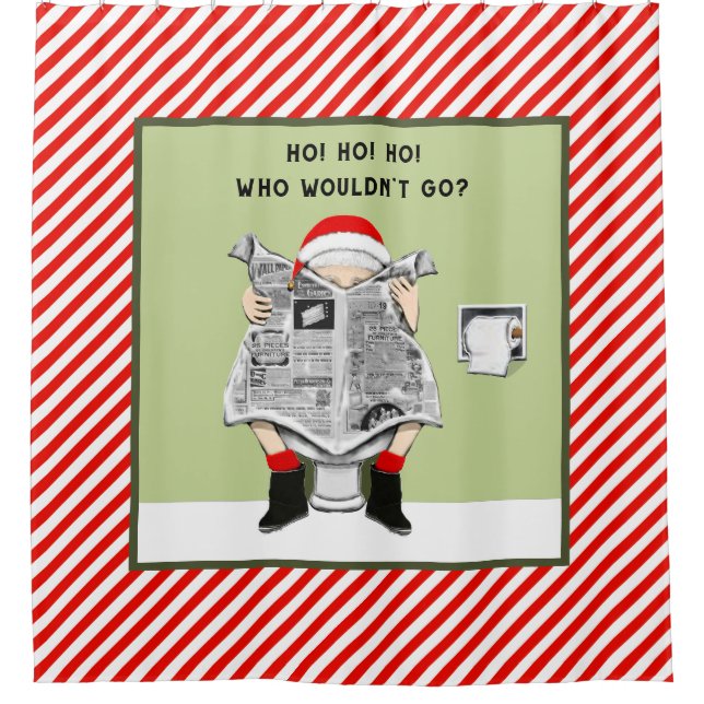 Cortina Para Chuveiro Feriado de Natal engraçado (Frente)