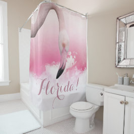 Cortina Para Chuveiro Flamingo Rosa Flórida