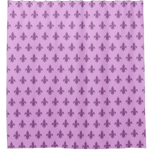 Cortina Para Chuveiro Fleur de Lis em Violet Purple na Lavanda