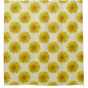 Cortina Para Chuveiro Flor amarela do dente-de-leão do verão em alguma