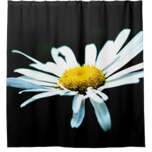 Cortina Para Chuveiro Flor de Margarida Branca