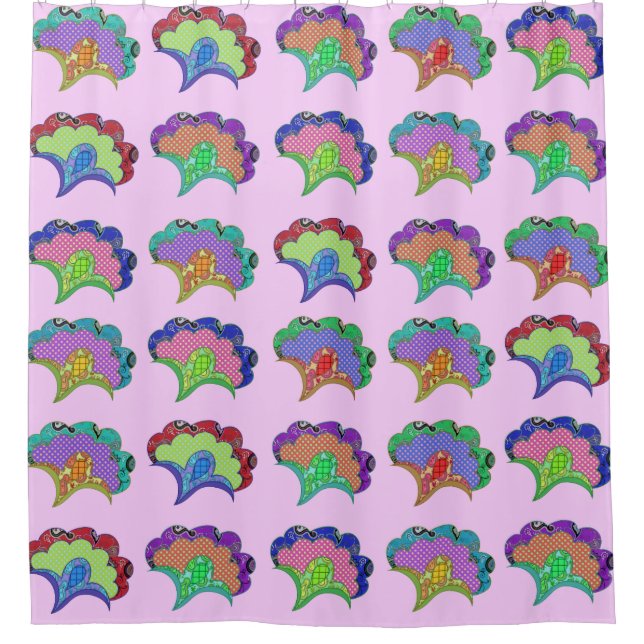 Cortina Para Chuveiro Floral Fantasy Chá Curtain (Frente)