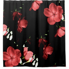 Cortina Para Chuveiro Flores cor-de-rosa