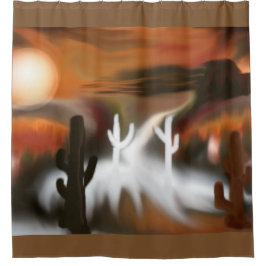 Cortina Para Chuveiro Fogo Sudoeste e Arte Abstrato de Gelo