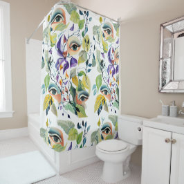 Cortina Para Chuveiro Folhas Coloridas De Olhos Legais E Elegantes