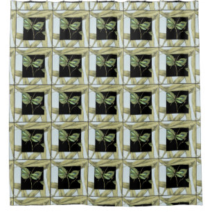 Cortina Para Chuveiro Folhas com Dragonfly Inset por Jennifer Goldberger