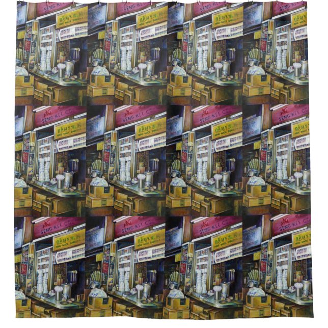 Cortina Para Chuveiro Forças de Luz Carregadas Emocionalmente, Singapura (Frente)