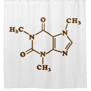 Cortina Para Chuveiro Fórmula química molecular do café da cafeína