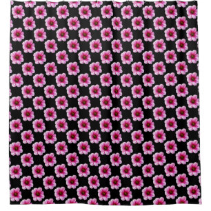 Cortina Para Chuveiro Foto cor-de-rosa floral da dália