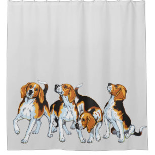 Cortina Para Chuveiro galos de beagle