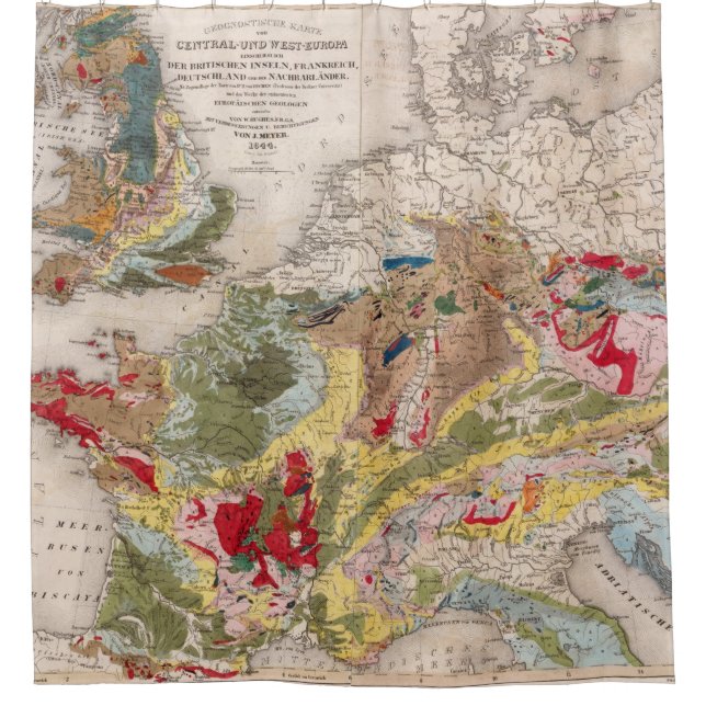 Cortina Para Chuveiro Geologia de Europa (Frente)