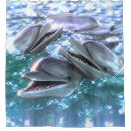 Cortina Para Chuveiro Golfinhos felizes