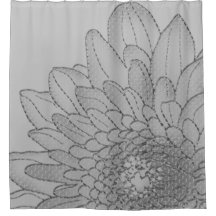 Grande cortina de chá cinzenta gráfica do girassol