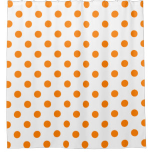 Cortina Para Chuveiro Grandes bolinhas - laranja no branco