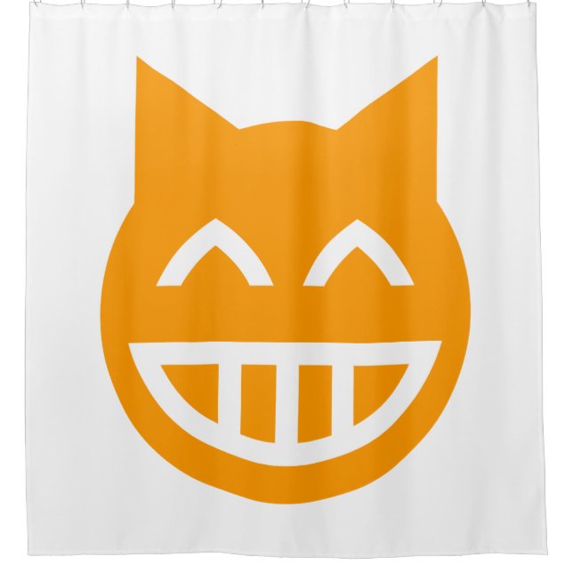 Cortina Para Chuveiro Grinning Emoji Cat (Frente)