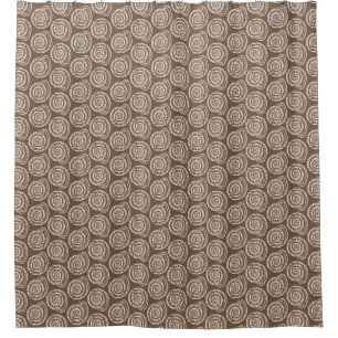 Cortina Para Chuveiro Impressão de bloco do Seashell, Taupe Tan e creme