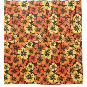 Cortina Para Chuveiro Impressão floral havaiano da camisa do hibiscus