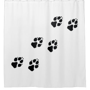 Cortina Para Chuveiro Impressões da pata de um cão