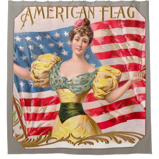 Cortina Para Chuveiro Independência da Liberdade da Bandeira Americana (Frente)