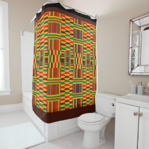 Cortina Para Chuveiro Kente colorido