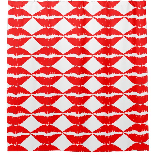 Cortina Para Chuveiro Lábios vermelhos personalizados (Frente)