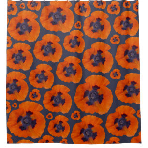 Cortina Para Chuveiro Laranja Escarlate Poppy 1