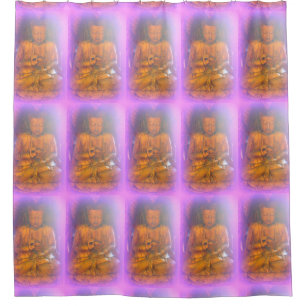 Cortina Para Chuveiro lavanda aura buddhas