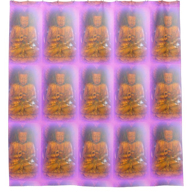 Cortina Para Chuveiro lavanda aura buddhas (Frente)