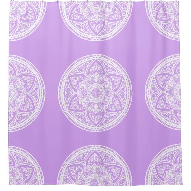 Cortina Para Chuveiro Lavanda Mandala (Frente)