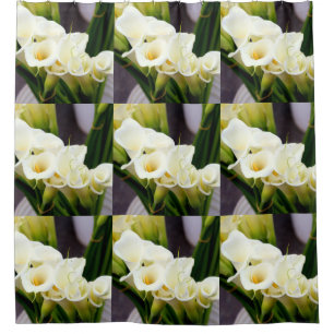 Cortina Para Chuveiro lillies kala brancos