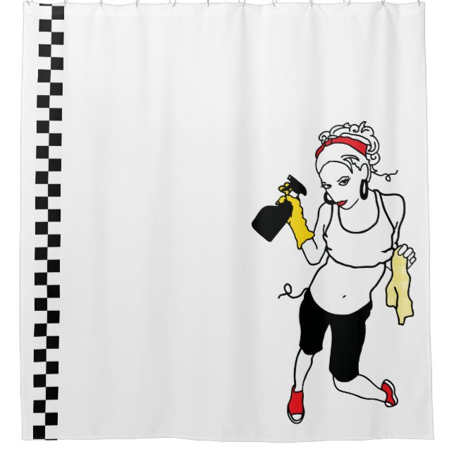 Cortina Para Chuveiro limpeza de cadeia (Frente)