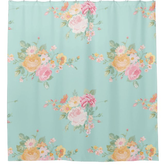 Cortina Para Chuveiro linda, horta, chique, chic country, floral, (Frente)