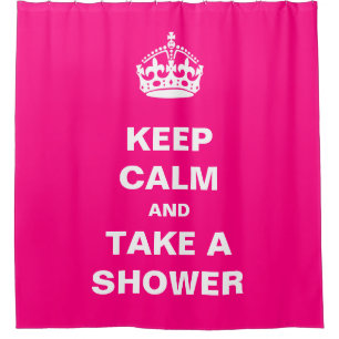 Cortina Para Chuveiro Mantenha a calma e tome um rosa quente feminino do