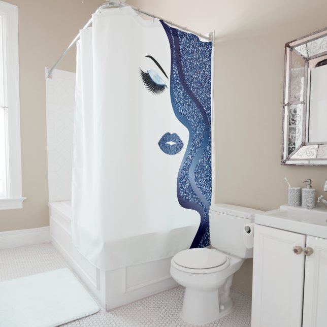 Cortina Para Chuveiro Maquiagem com efeito de brilho (In Situ)