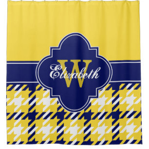 Cortina Para Chuveiro Marinho Amarelo de ananás Azul Whi 1I CB Nome da F