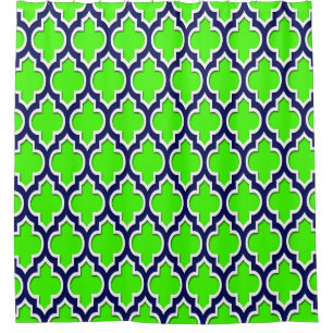 Cortina Para Chuveiro Marinho verde limão Azul Branco XL Marrocos #4DS
