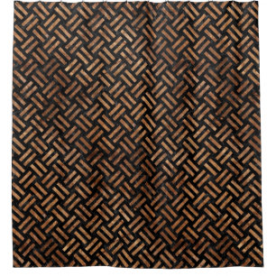 CORTINA PARA CHUVEIRO MÁRMORE WOVEN2 PRETO & PEDRA MARROM