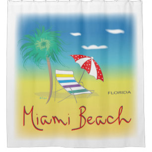 Cortina Para Chuveiro Miami Beach, Florida Illustration - Graphic Legal