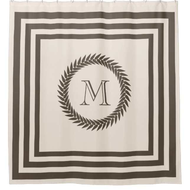 Cortina Para Chuveiro Monograma extravagante neutro de Biscotti e de (Frente)