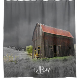 Cortina Para Chuveiro Monograma Personalizado do Armazém Russo Vintage