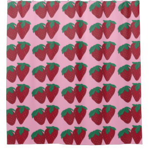 Cortina Para Chuveiro Morango Morango Dois Morango Fruta Chá Cortinas
