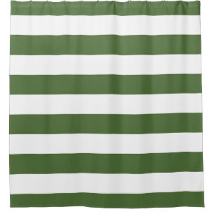Cortina Para Chuveiro Moss Green Wide Stripes
