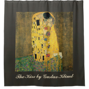 Cortina Para Chuveiro Mude a cor! O beijo por Klimt, arte do vintage