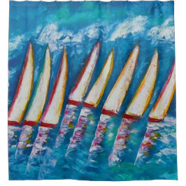 Cortina Para Chuveiro Navios de navegação Van Gogh (Voiliers)