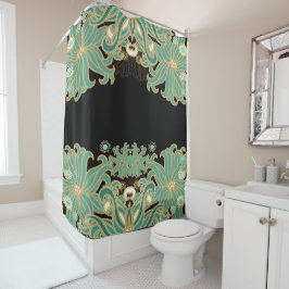 Cortina Para Chuveiro nouveau da arte, vintage, floral, époque do belle,