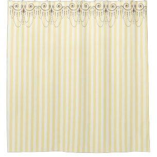 Cortina Para Chuveiro O boutique listra o amarelo/candelabros -