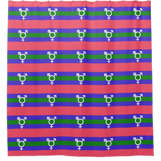 Cortina Para Chuveiro Orgulho Trigênero (Frente)