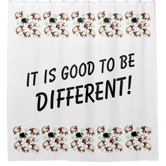 Cortina Para Chuveiro Ovelha Negra e outros, e seu traseiro. & ideias (Frente)