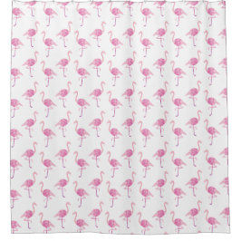 Cortina Para Chuveiro Padrão Fabuloso de Flamingo Flamingo Watercolor