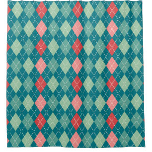 Cortina Para Chuveiro Padrão Geométrico Colorido de Harlequin